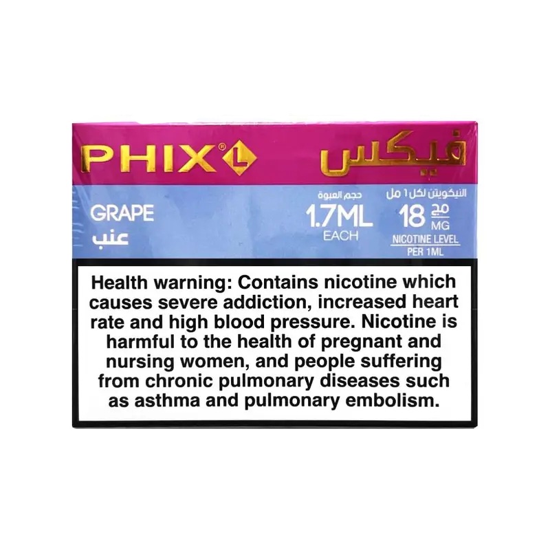 PHIX L 1.7ml PRE-FILLED PODS PACK 1.8% nic (4 CARTRIDGES)